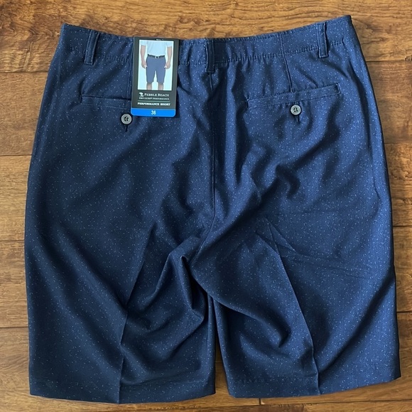 NWT Pebble Beach Men Dry Luxe Performance Silver Shorts Size 36 - Picture 3 of 10